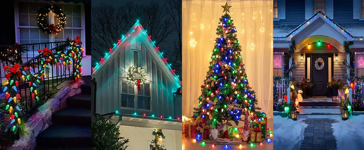 c9 christmas lights on house